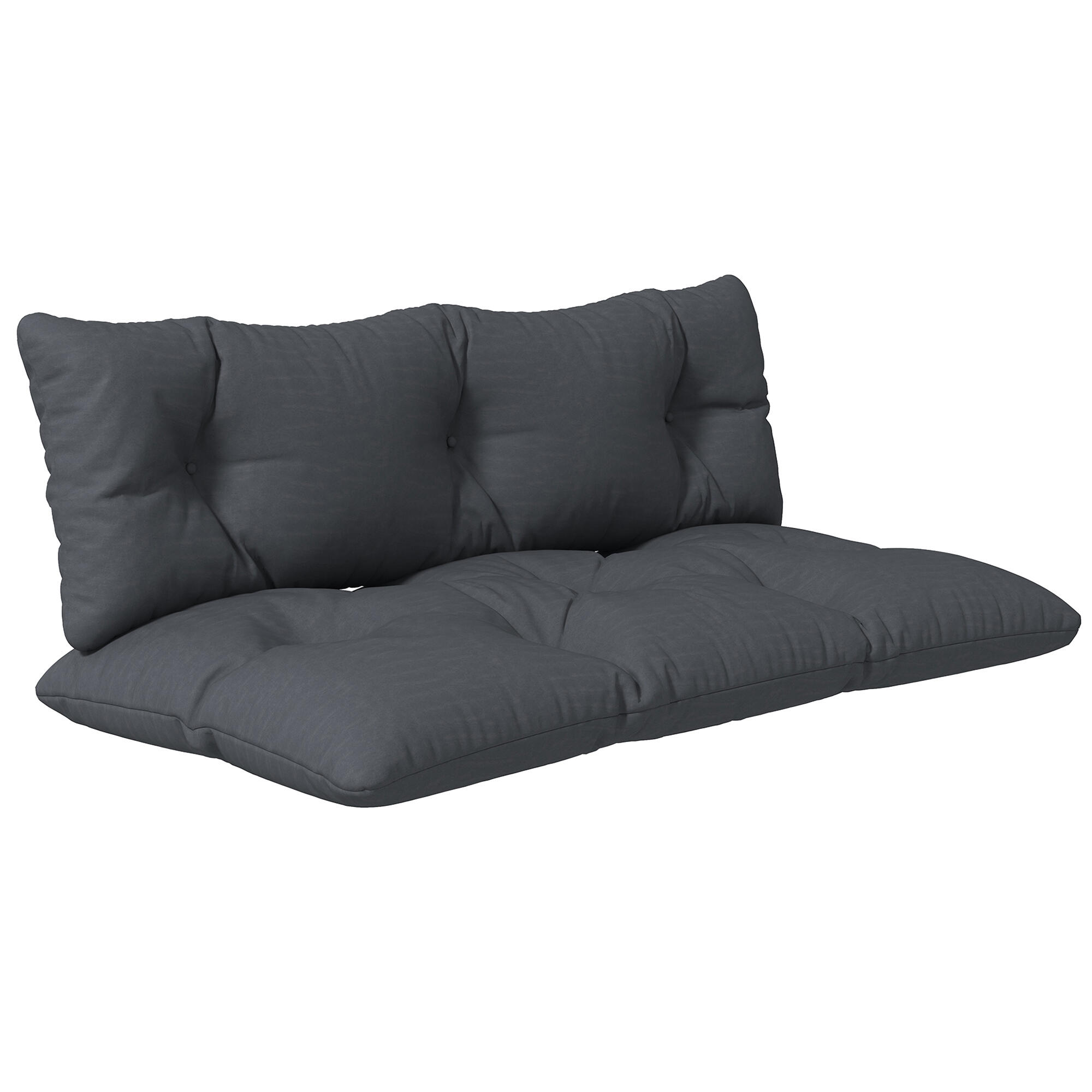 Outsunny Set 2 Cuscini da Esterno in Poliestere per Divani e Pallet Grigio 1/7