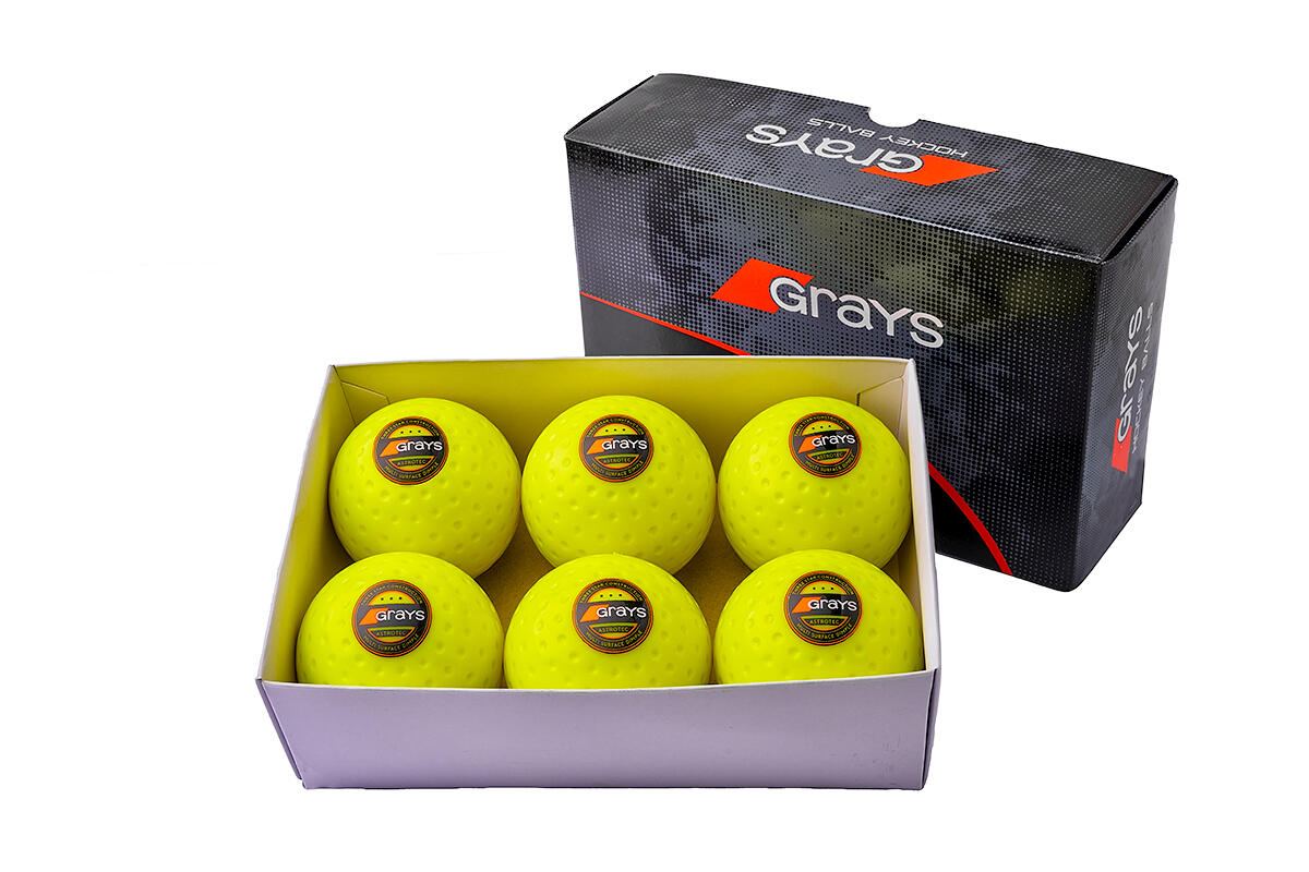 Pack 6 Bolas Hockey Grays Astrotec Amarillo 1/3