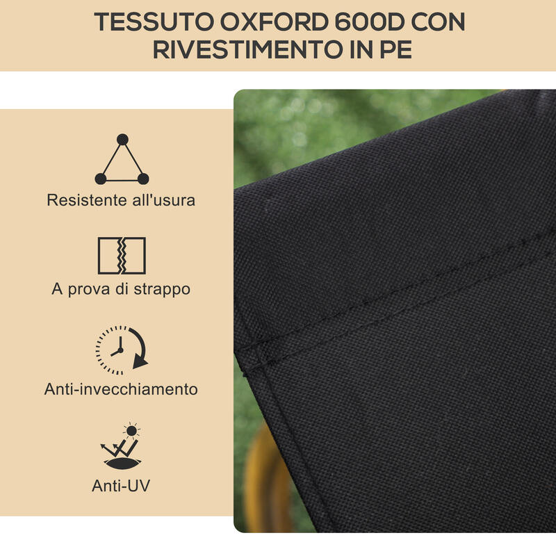 Outsunny Set de 2 Scaune Pliabile de Exterior cu Cotiere din Material Negru