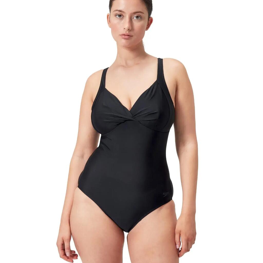 Speedo Shaping Cross Knot Swimsuit - Black