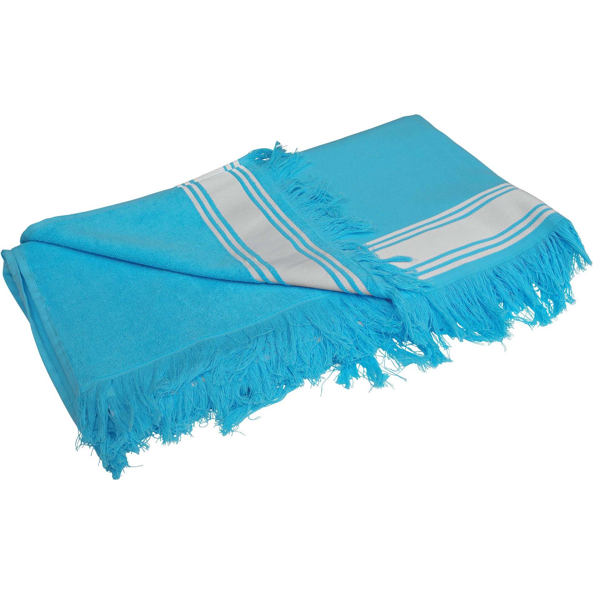 Kariban - Serviette Kariban Fouta - Serviette - Blanc|bleu - Taille Unique - Decathlon