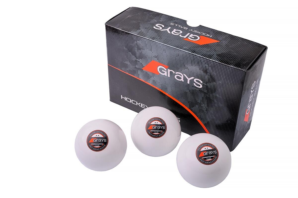 Pack 3 Bolas Hockey Grays Club Blanco 1/3