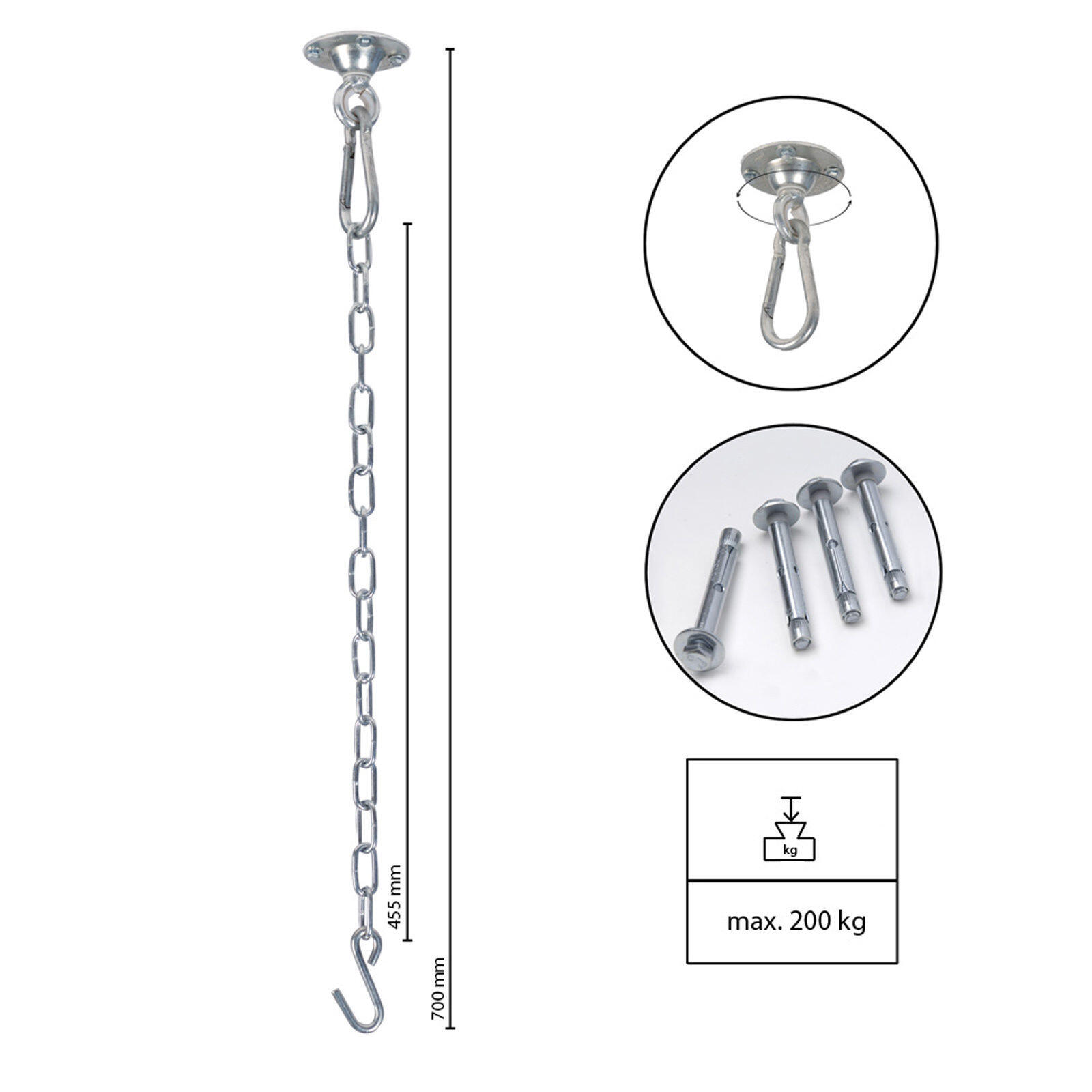 Gancho de techo Power Hook suspensión para silla colgante fijación asiento 3/5