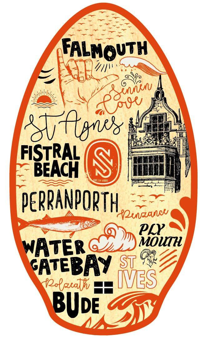 SKIM ONE Destination Series UK 41 Tabla de Skimboard