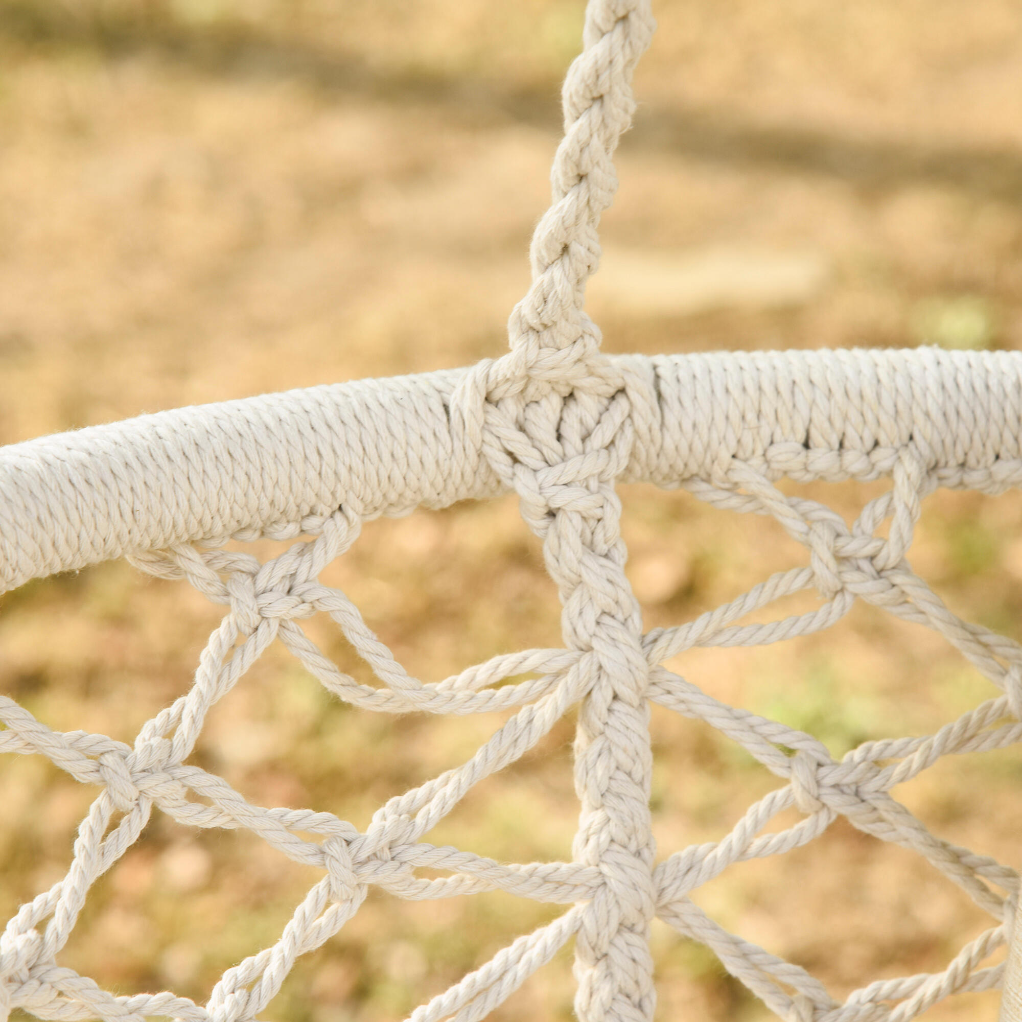 Outsunny Amaca Boho Chic Sedia Sospesa per Interni ed Esterni Crema 7/7