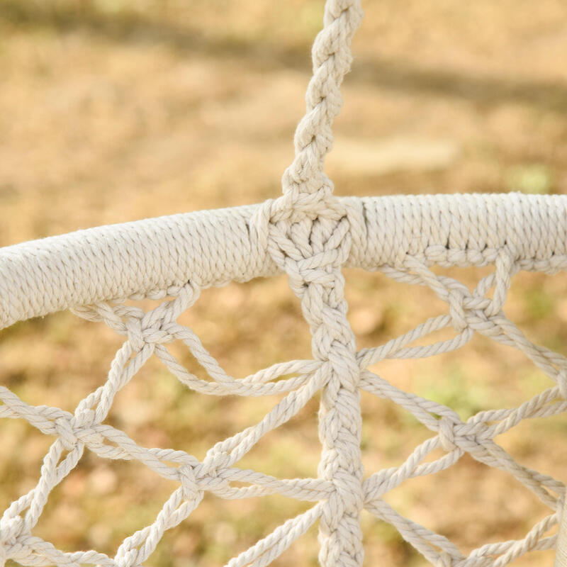 Outsunny Boho Chic Hamac Scaun Suspendat pentru Interior, Exterior, Cremă