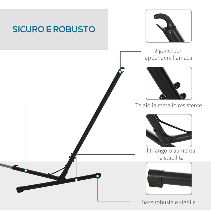 Outsunny Cadru de Suport pentru Hamac Reglabil Max. Capacitate 120kg