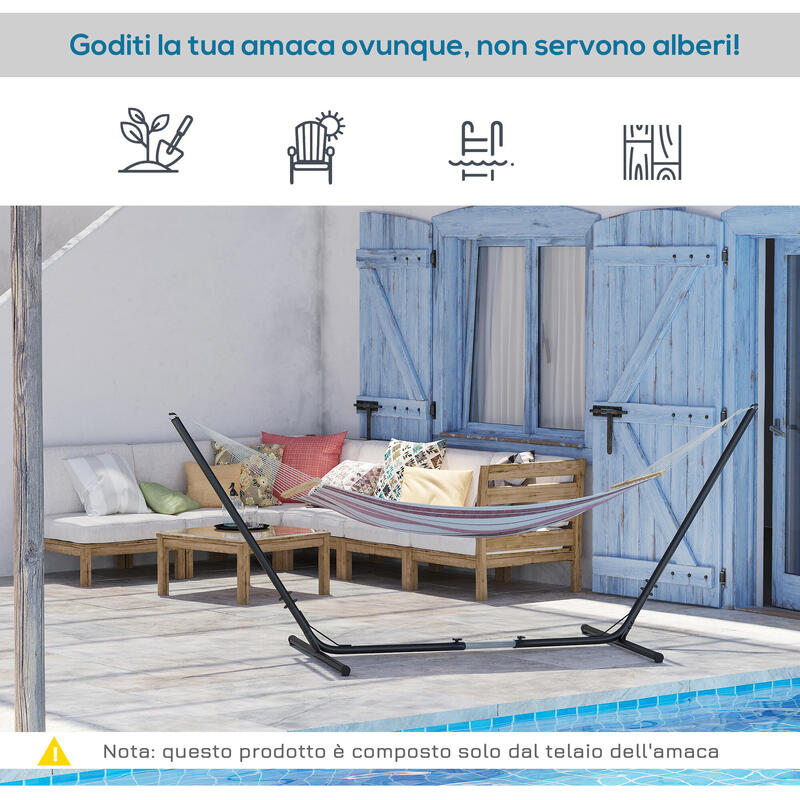 Outsunny Cadru de Suport pentru Hamac Reglabil Max. Capacitate 120kg