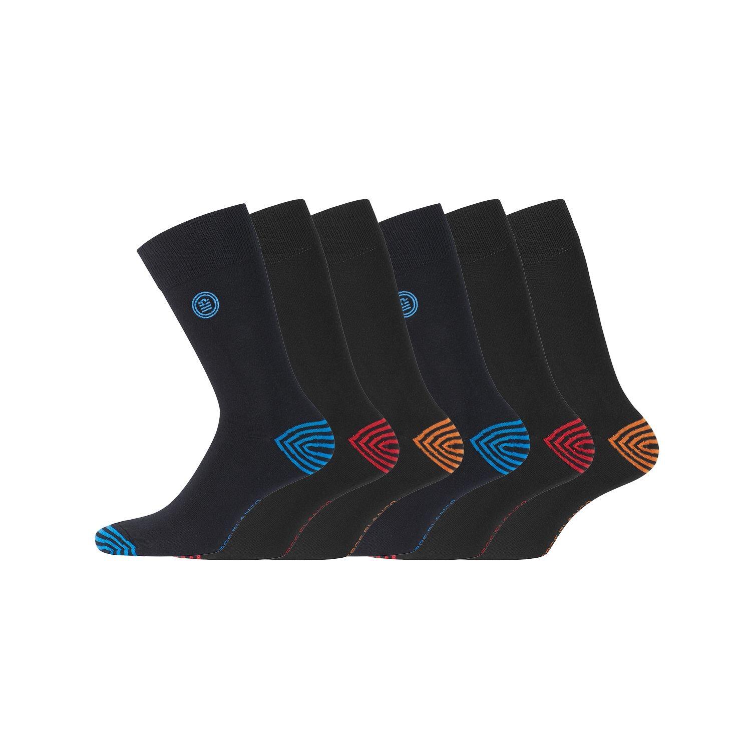 Serge Blanco - Lot De 6 Paires De Chaussettes De Ville Coton Homme - Chaussettes - Multicolore - 43/46 - Decathlon