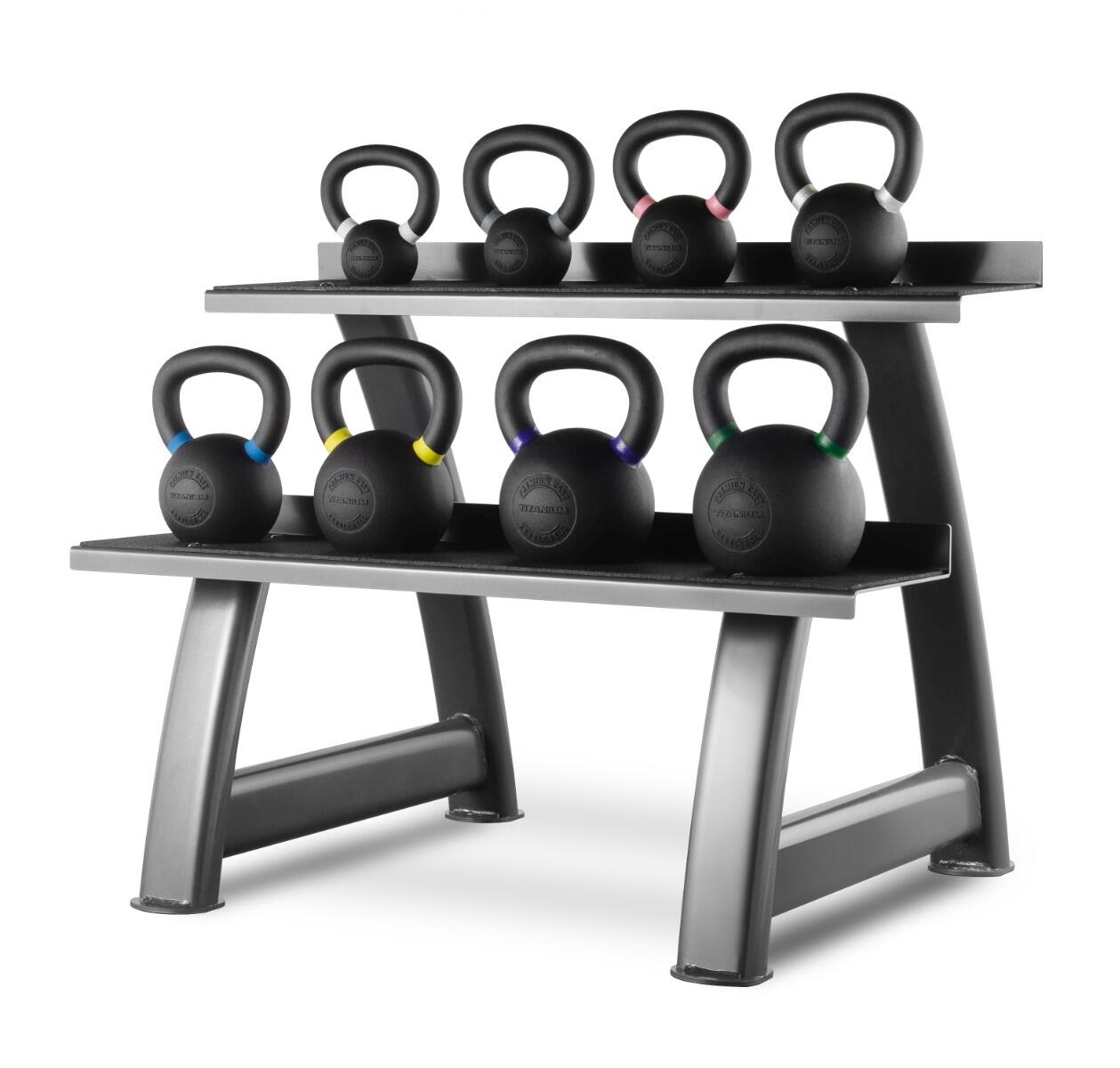 TITANIUM STRENGTH Set de Kettlebells - Pesas Rusas 4-24KG + Rack SK24 Titanium Strength