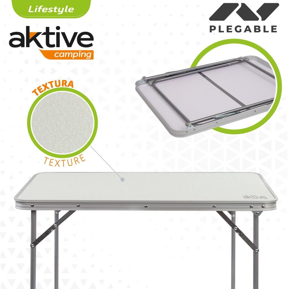 Mesa dobrável de campismo Aktive branco 3/7