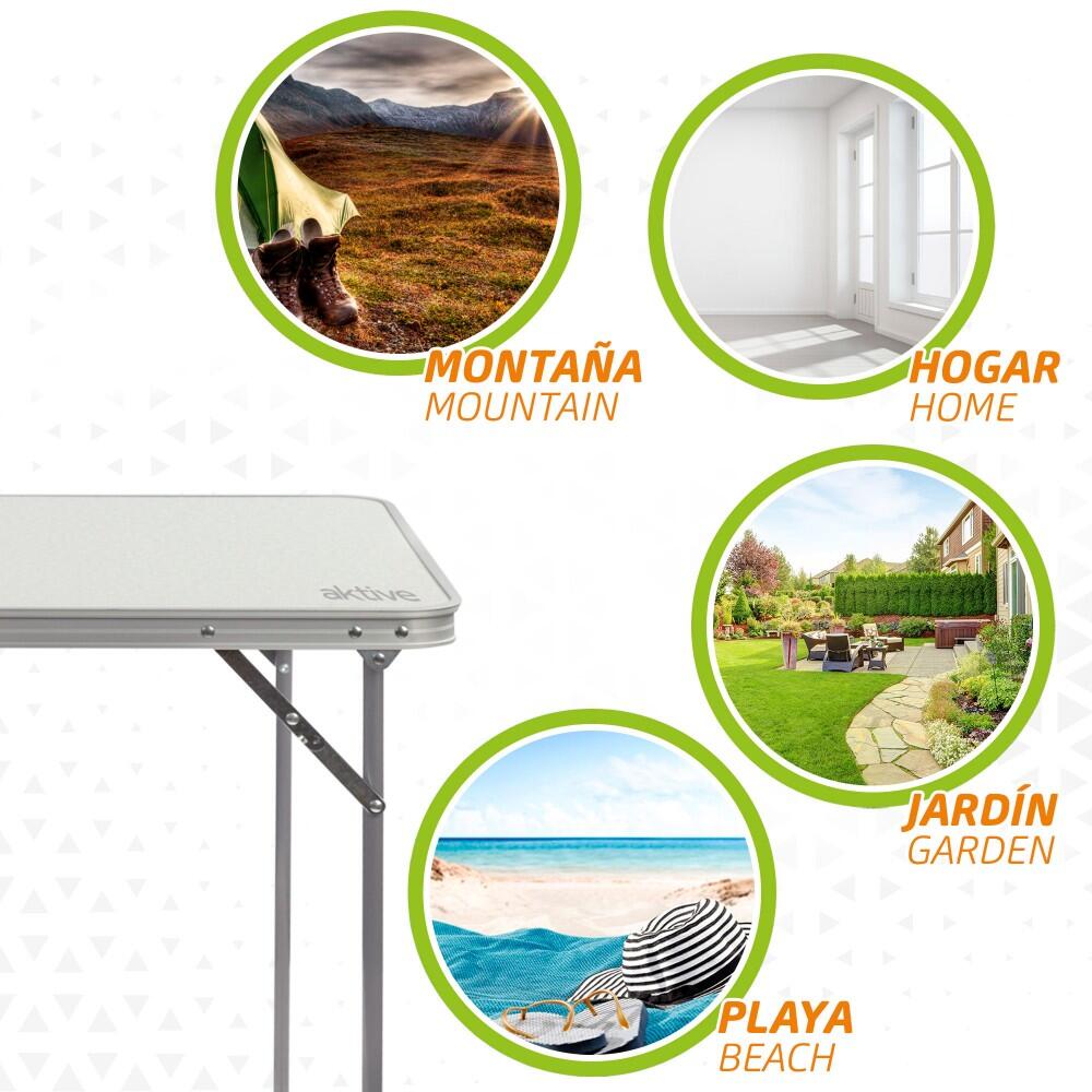 Mesa dobrável de campismo Aktive branco 5/7