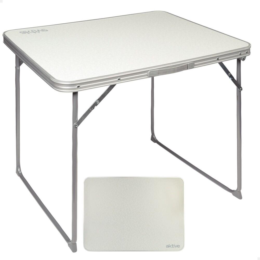 Aktive - Aktive - Table Pliante Avec Poignée De Transport. Table De Camping 80x40x70 Cm - Table De Biwy - Blanc - Taille Unique - Decathlon