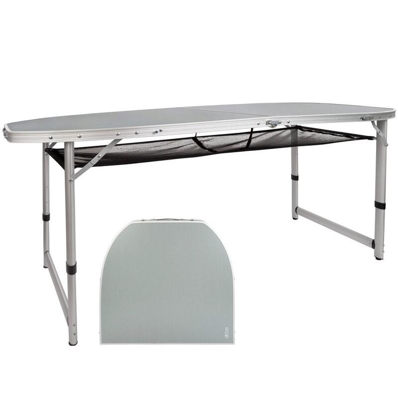 Mesa plegable altura regulable para camping con malla Aktive - 80x149x71,5 cm
