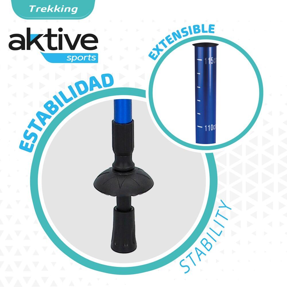Par bastões de caminhada alumínio 135 cm Aktive Sports 4/7