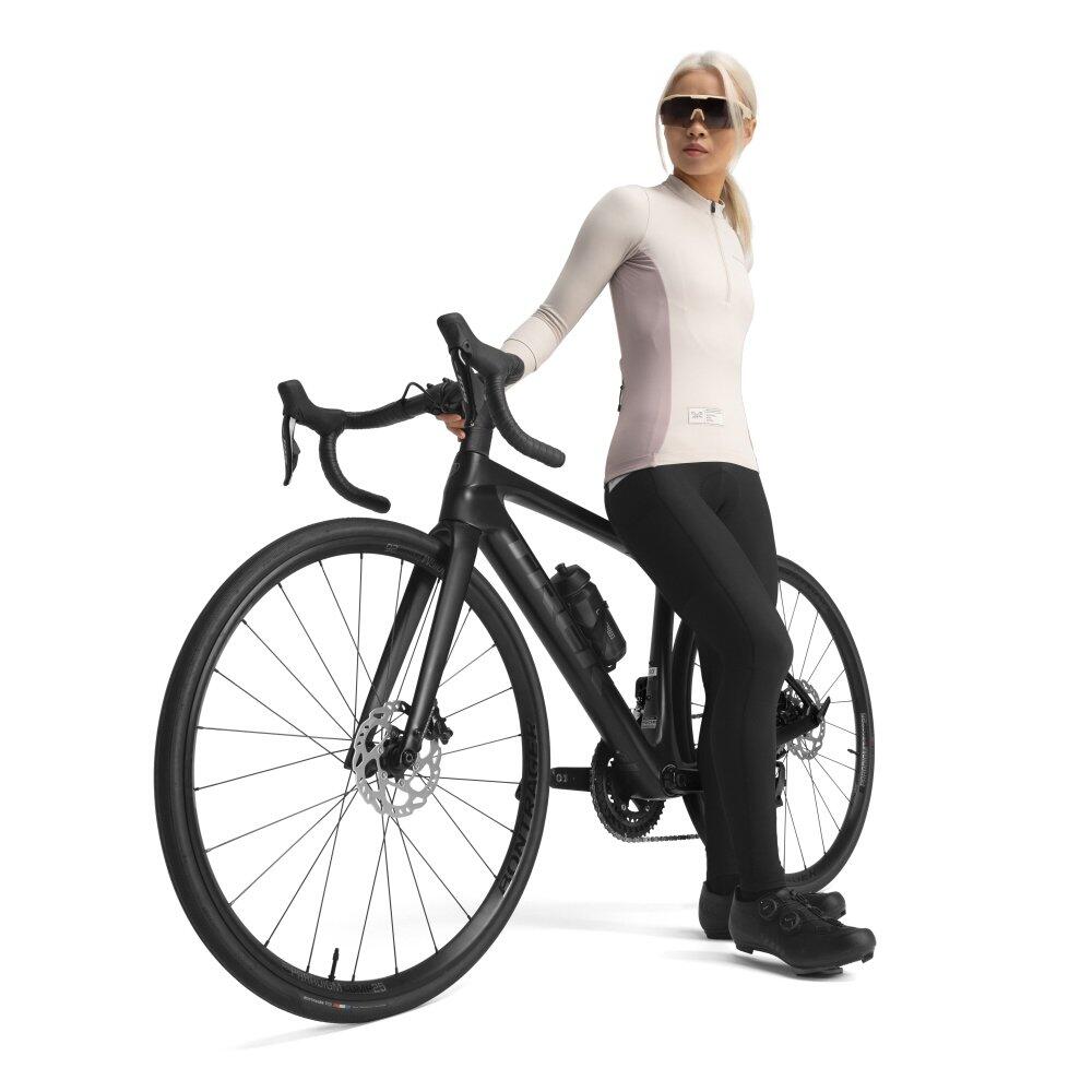 Maglia ciclismo gravel GM3 Camino donna beige manica lunga 3/8