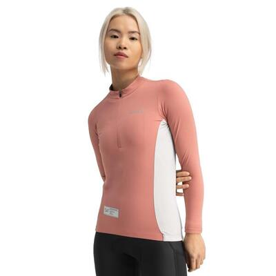 Maglia da ciclismo gravel a maniche lunghe da donna GM3 Hokkaido Corallo