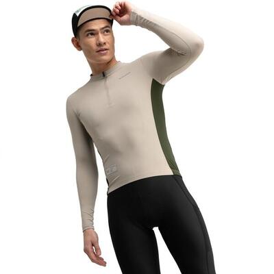 Heren fietsen gravel wielershirt lange mouwen gm3 dempster beige