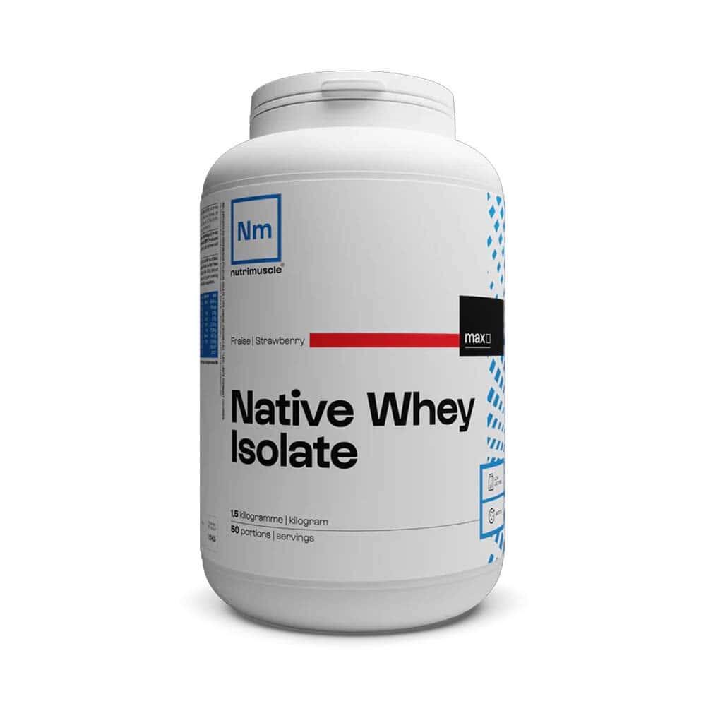 NUTRIMUSCLE Wei-isolaat - Wei Natief Isolaat Laag Lactose (1,5kg) - Aardbei