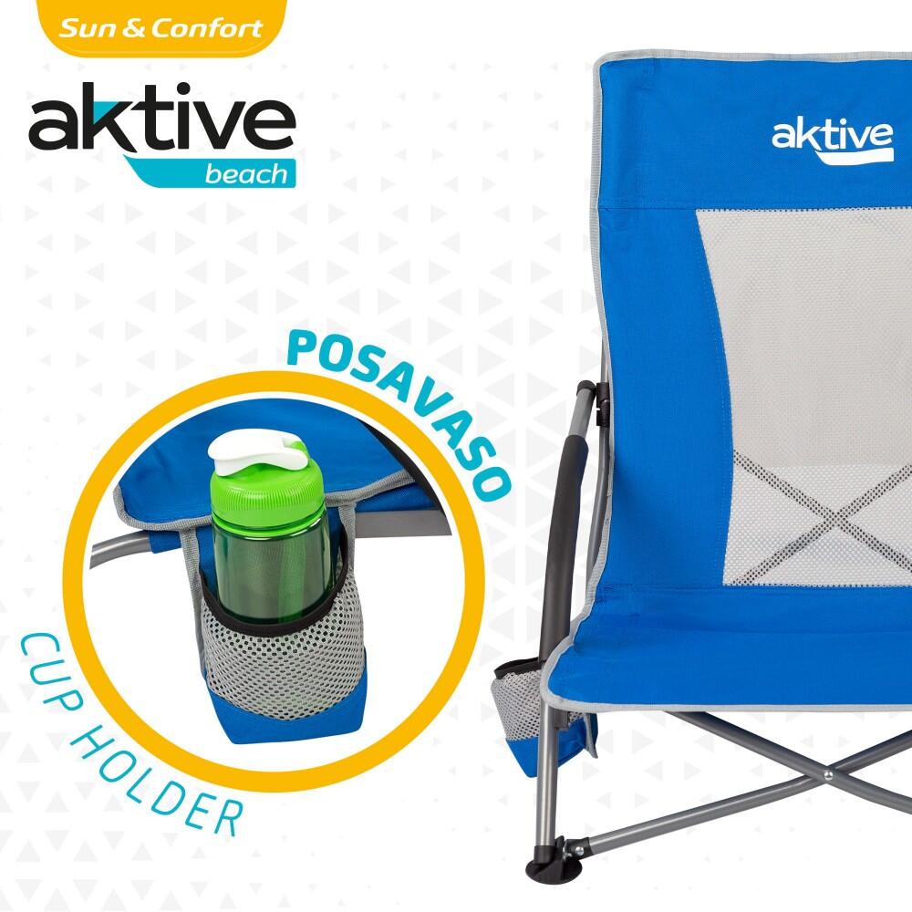 Silla plegable de tela para playa Aktive 3/7