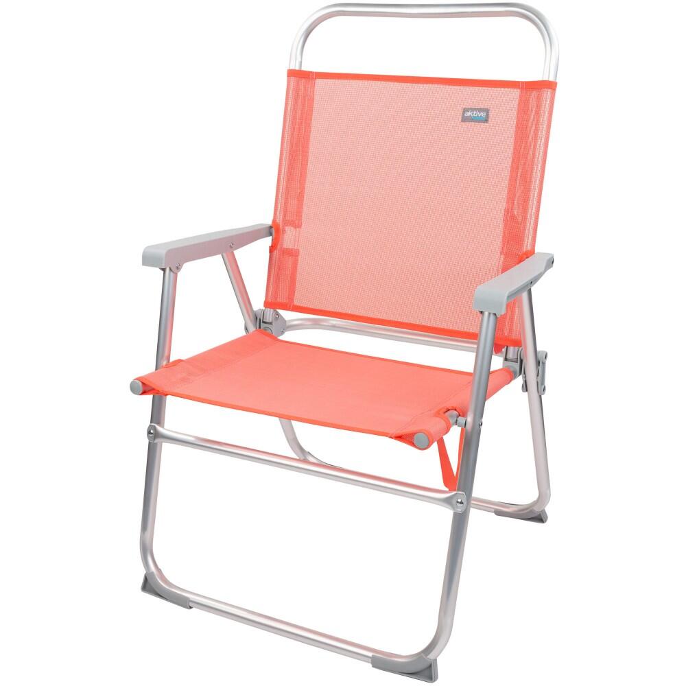 AKTIVE - Chaise Pliante Haute avec Poignée. Chaise de Plage avec Accoudoirs 1/7