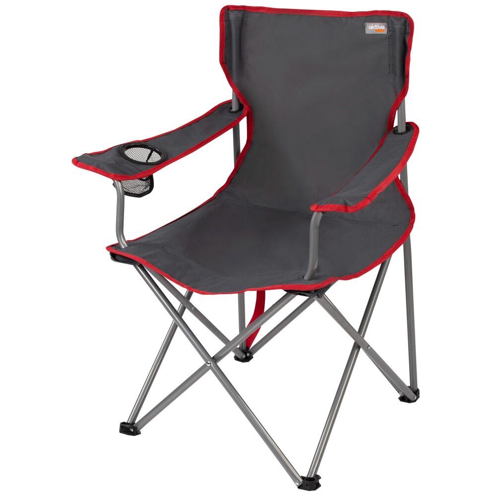 AKTIVE Silla plegable camping con posavasos Aktive Camping