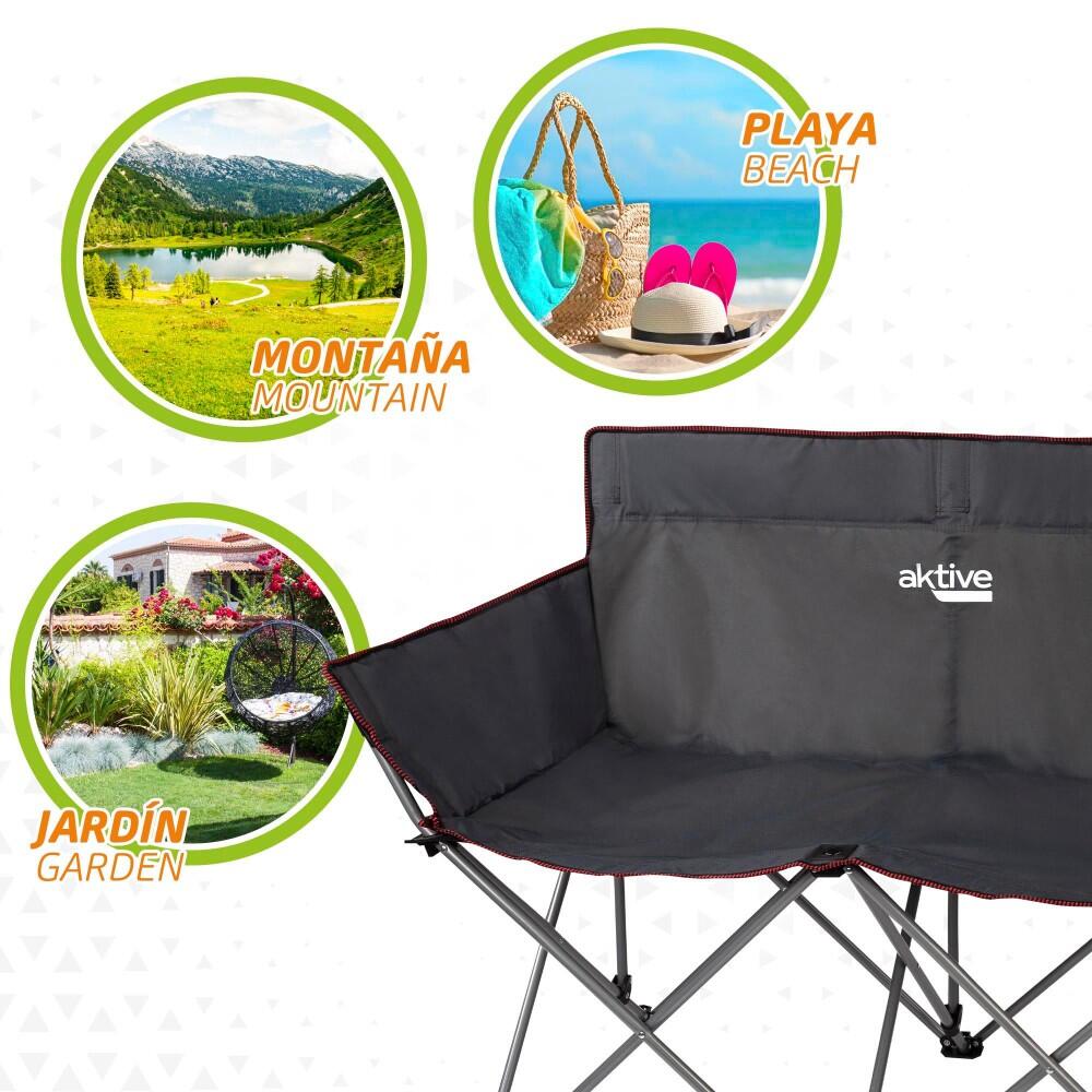 Cadeira de camping dupla dobrável Aktive 5/7