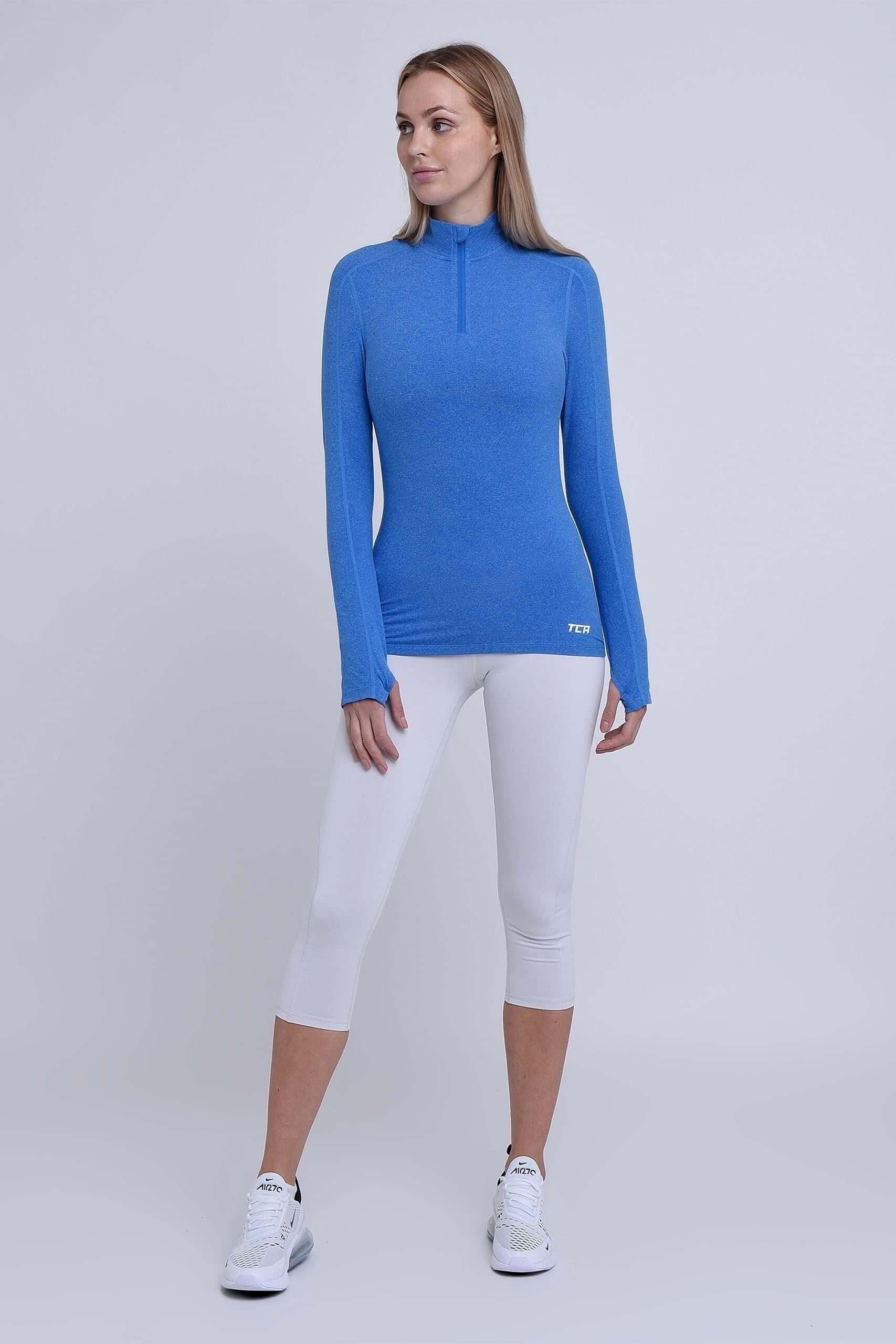 Women's All Season Long Sleeve Running Top - Blue Azure Heather 5/6