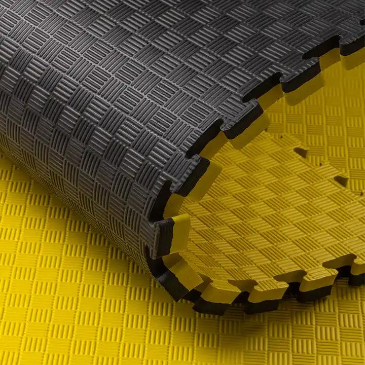SET 30 Unidades de Tatami Profesional Puzzle 100x100x4 cm Negro y Amarillo 6/7