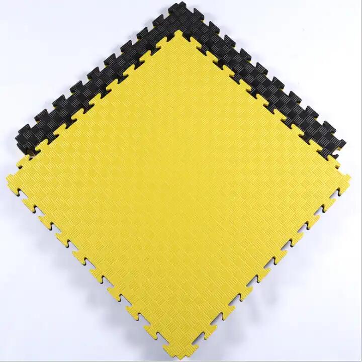 SET 30 Unidades de Tatami Profesional Puzzle 100x100x4 cm Negro y Amarillo 3/7
