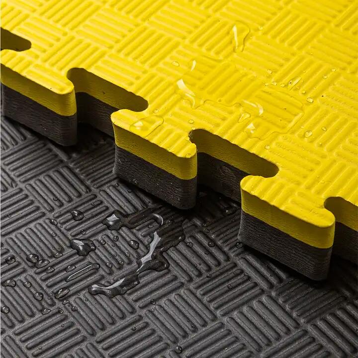 SET 30 Unidades de Tatami Profesional Puzzle 100x100x4 cm Negro y Amarillo 7/7