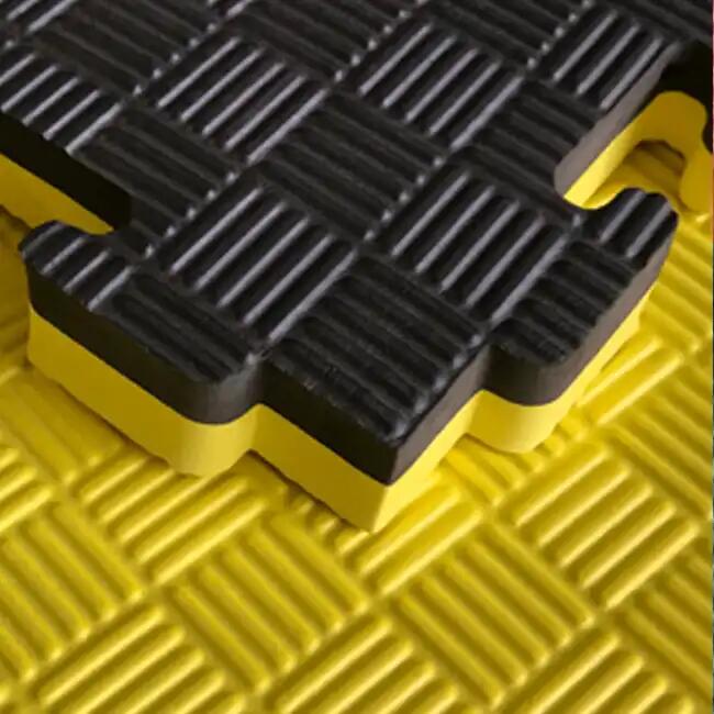 SET 30 Unidades de Tatami Profesional Puzzle 100x100x4 cm Negro y Amarillo 2/7