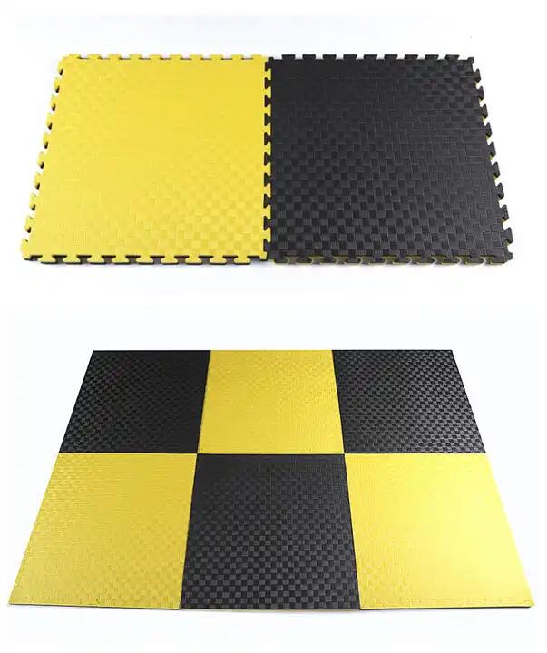 SET 30 Unidades de Tatami Profesional Puzzle 100x100x4 cm Negro y Amarillo 4/7