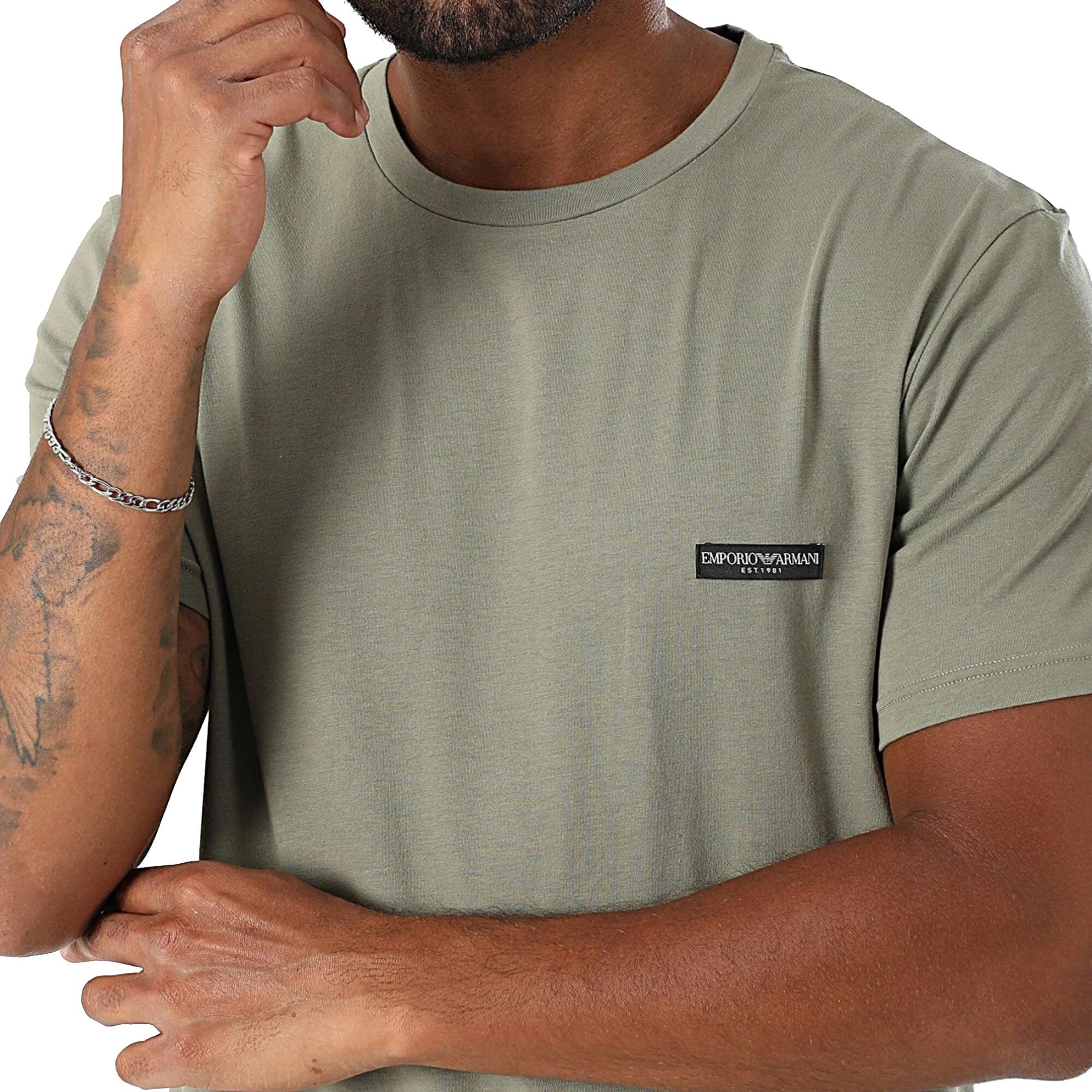 Lounge 2 Pack Stretch Cotton T-Shirt Khaki/Black 4/4