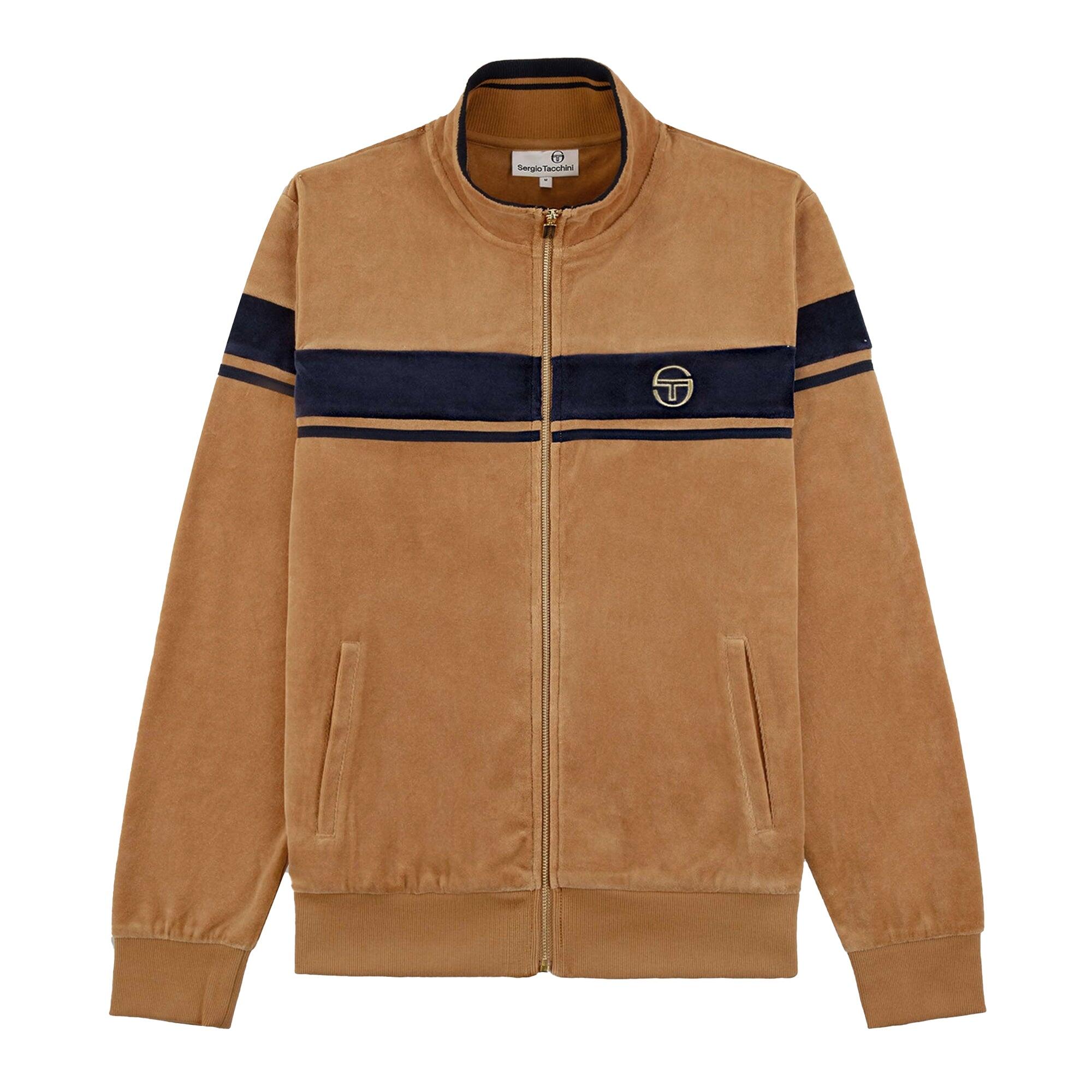 SERGIO TACCHINI Damarindo Velour Track Top Jacket Almond/Maritime Blue