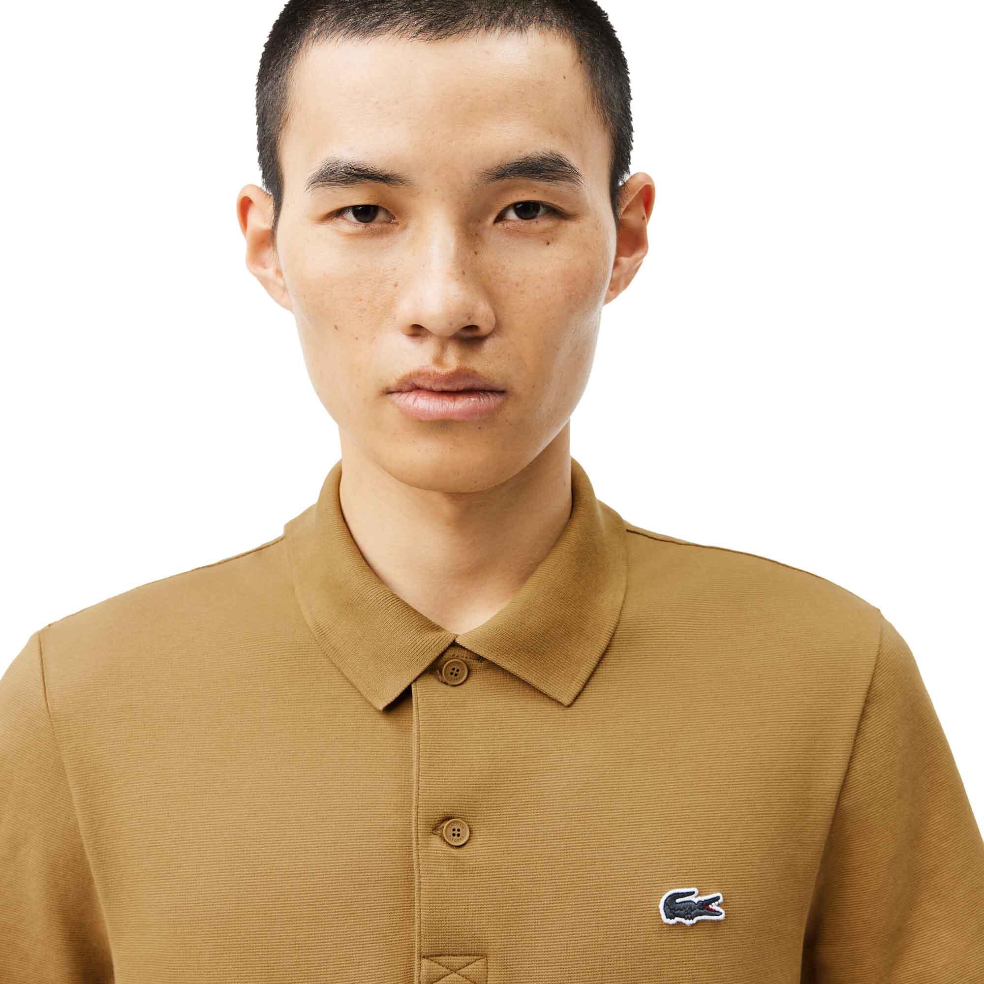 Regular Fit Cotton Blend Polo Shirt Brown 4/4