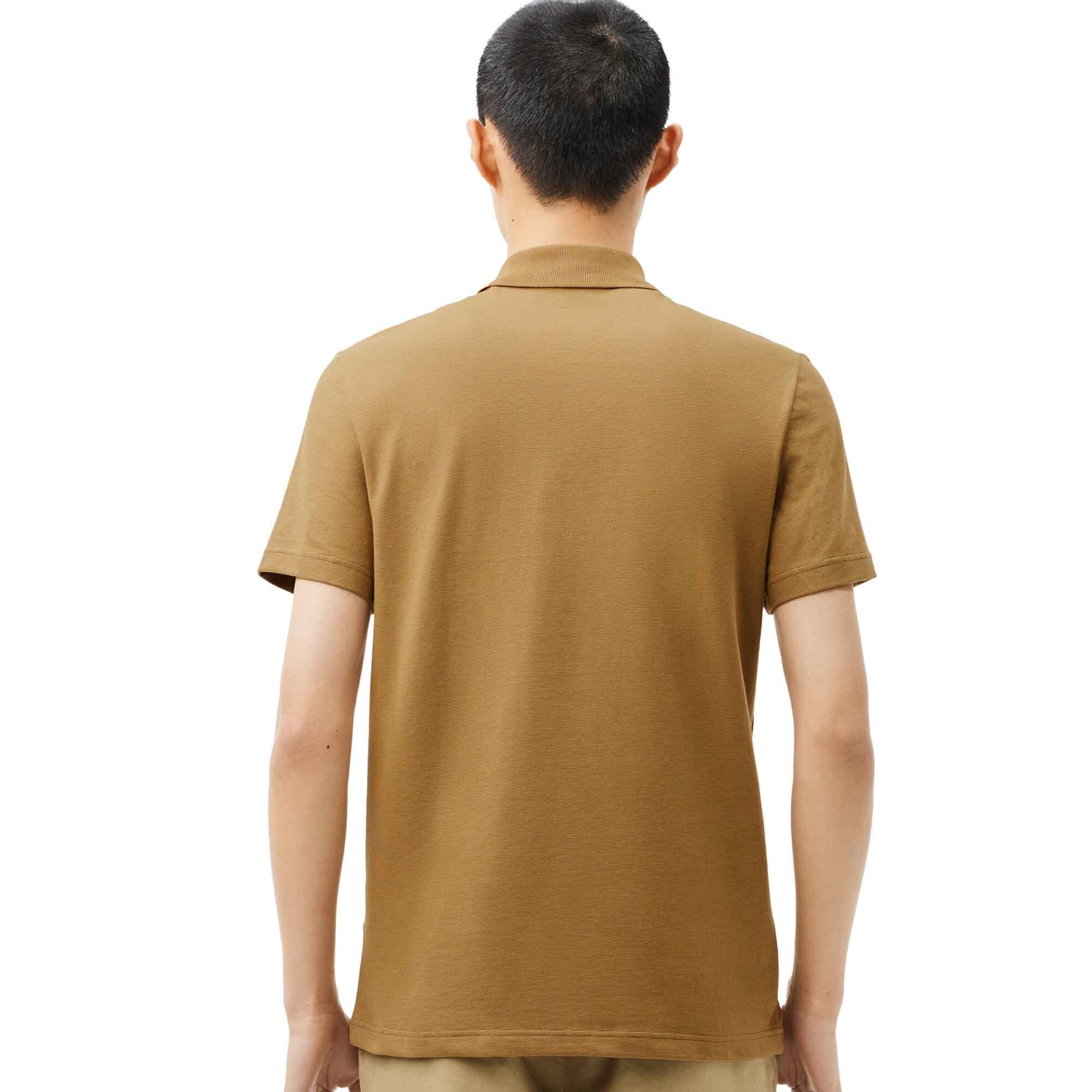 Regular Fit Cotton Blend Polo Shirt Brown 3/4