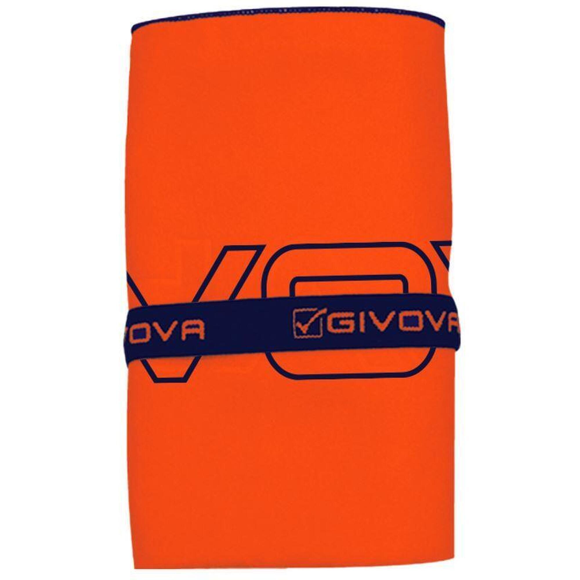 Givova serviette orange -Navy - Coton doux, séchage rapide
