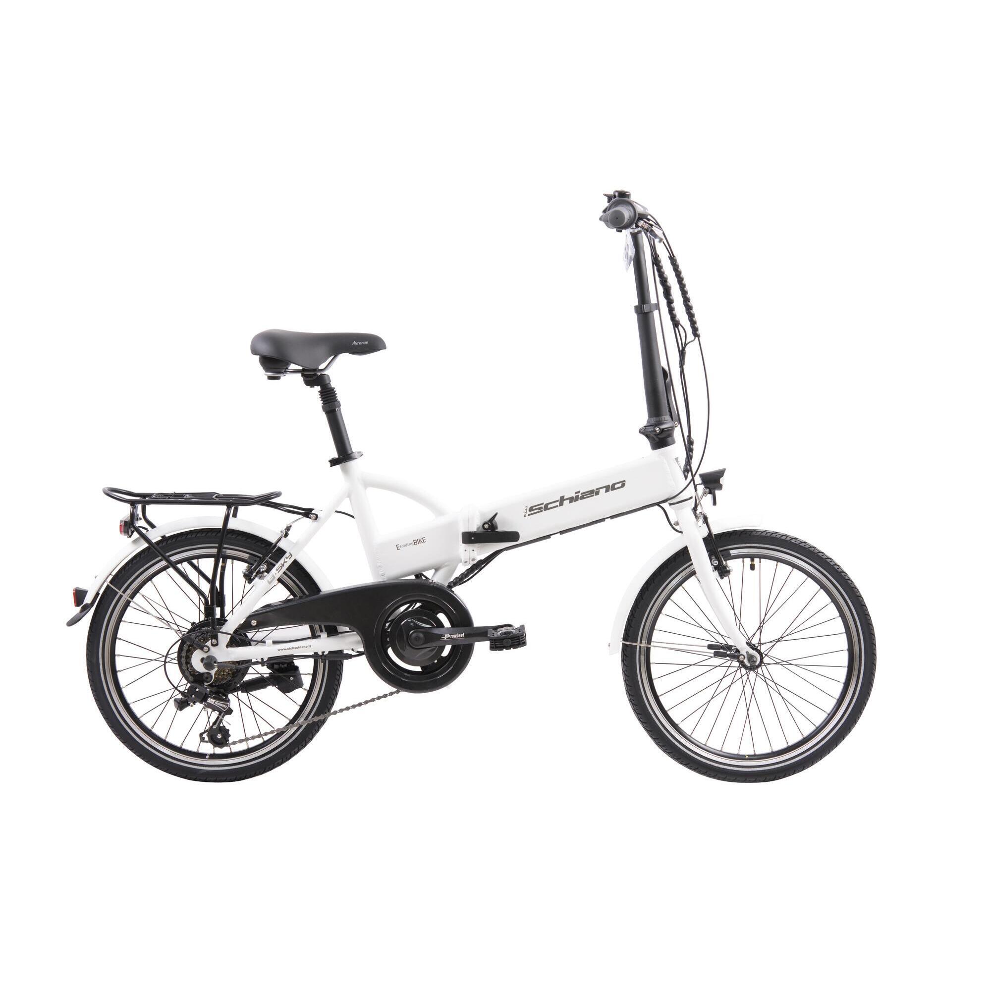 F.lli Schiano - E-sky 20" E-bike Pliable Pour Adultes, Cadre Aluminium, Fourche Rigide - Vélo Ville - Blanc - 39 - Decathlon