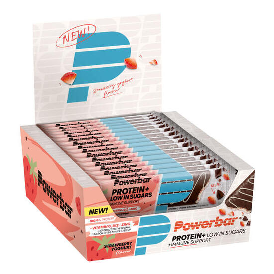 Powerbar Protein Plus Low Sugar + Immune Bar (16x35g) Strawberry Yoghurt