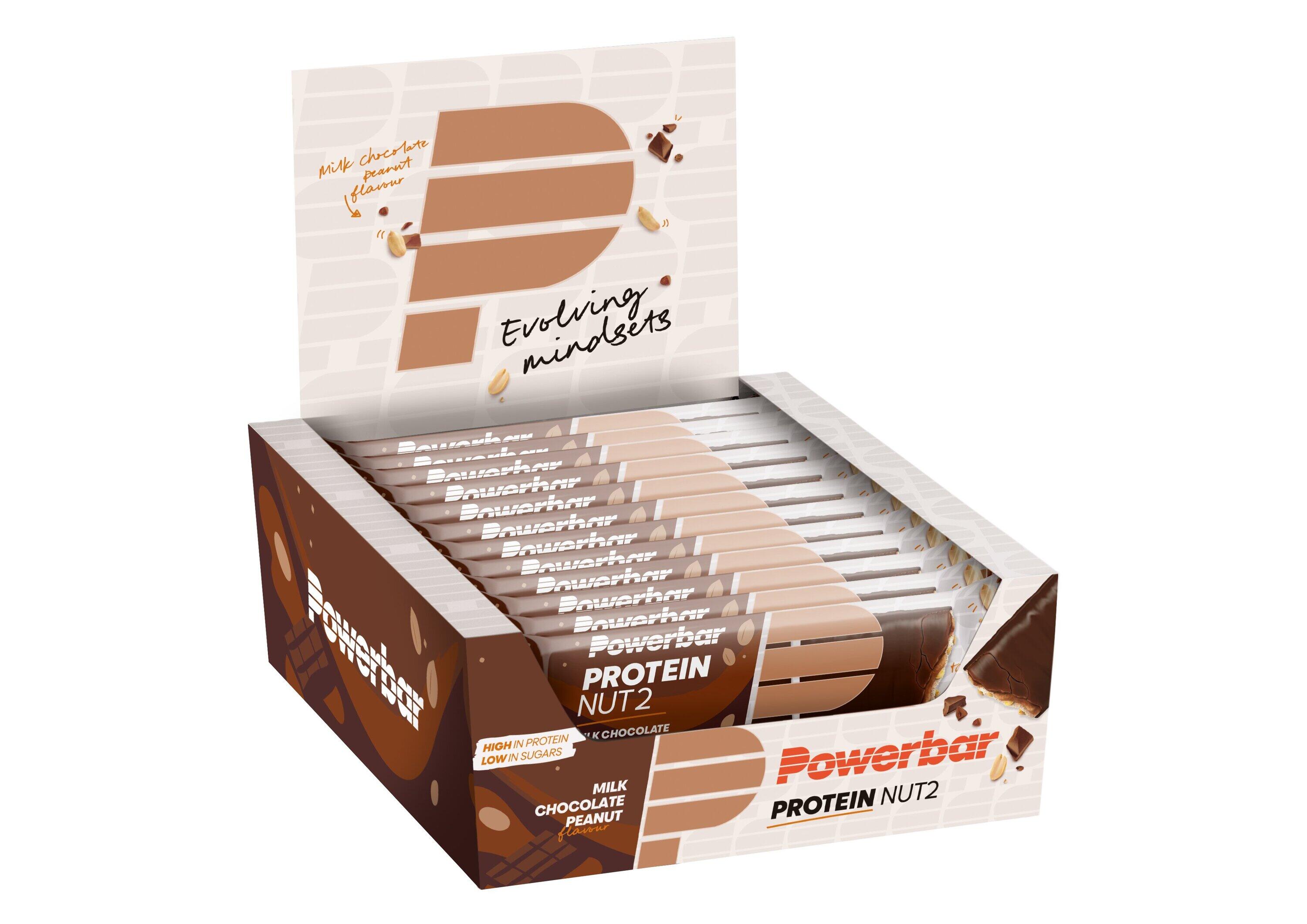 POWERBAR Eiwitrepen - Blikje Proteïnenoot2 (12x45g) - Chocolade Pindakaas