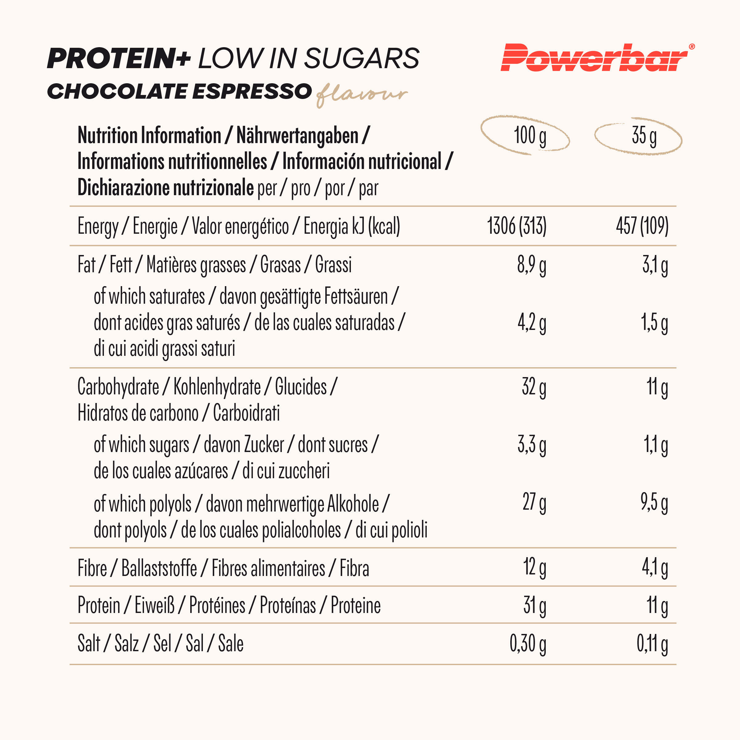 Powerbar 35g eiwitreep (verpakking van 16) 4/7