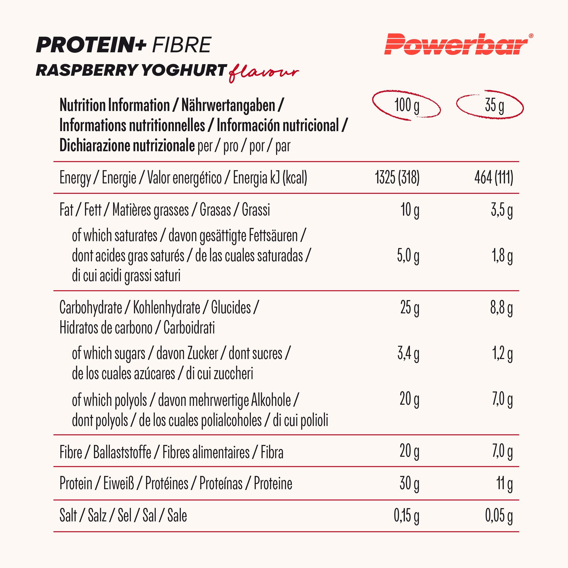 Powerbar Protein Plus Fibre Bar (16x35g) Raspberry-Joghurt - Repen - Eiwit Repen 6/7