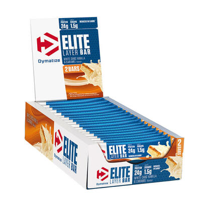 Dymatize elite layer bar (18x60g) white choc vanilla & caramel - repen