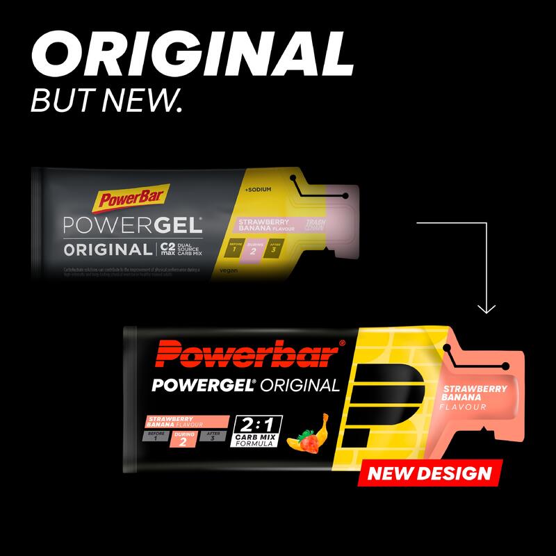 Powerbar PowerGel (24x41g) Strawberry Banana - Energia i wytrzymałość
