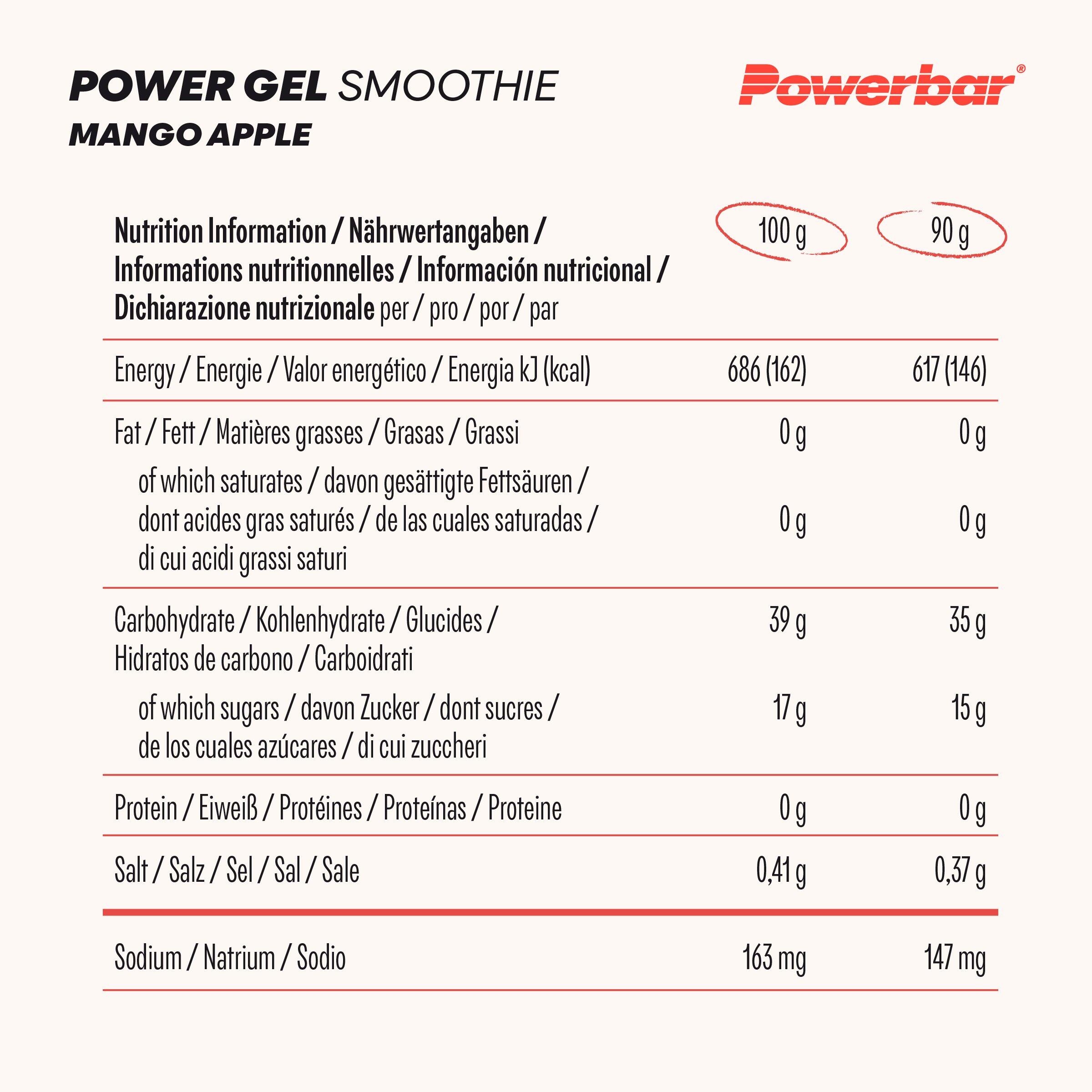 Pack PowerGel Smoothie (16x90g) - Pomme Mangue 6/7