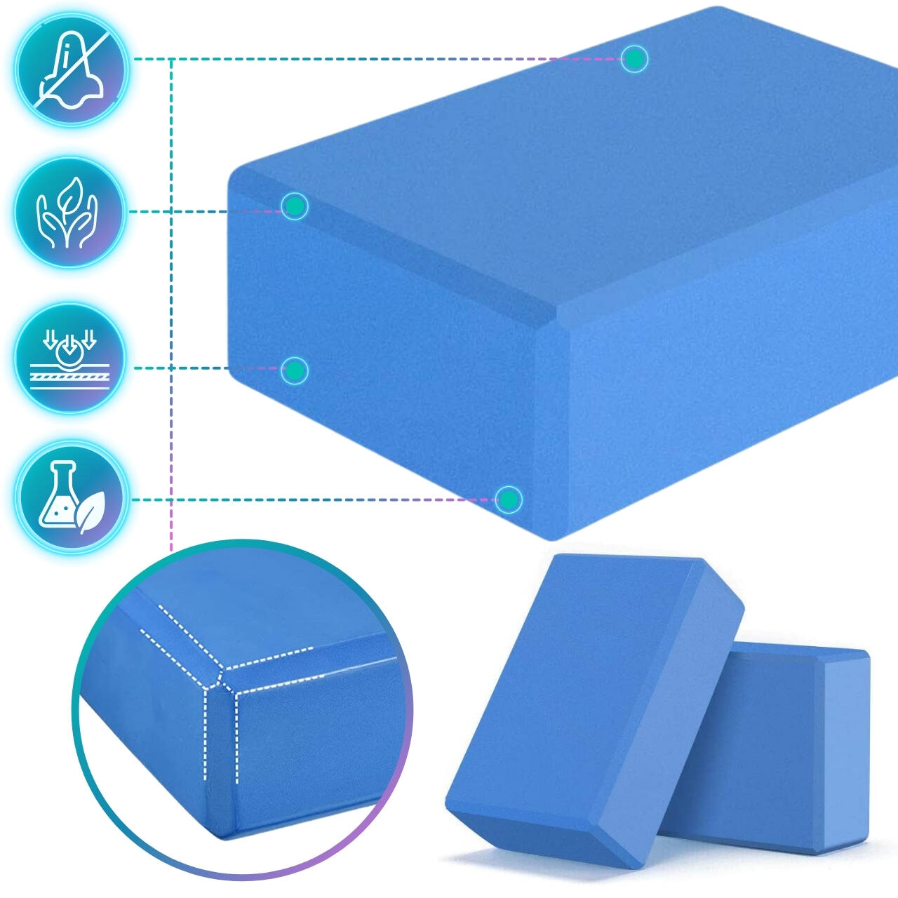 Set de yoga: briques en mousse EVA x2 & sangle, guide d’exercices en PDF Revity 2/7