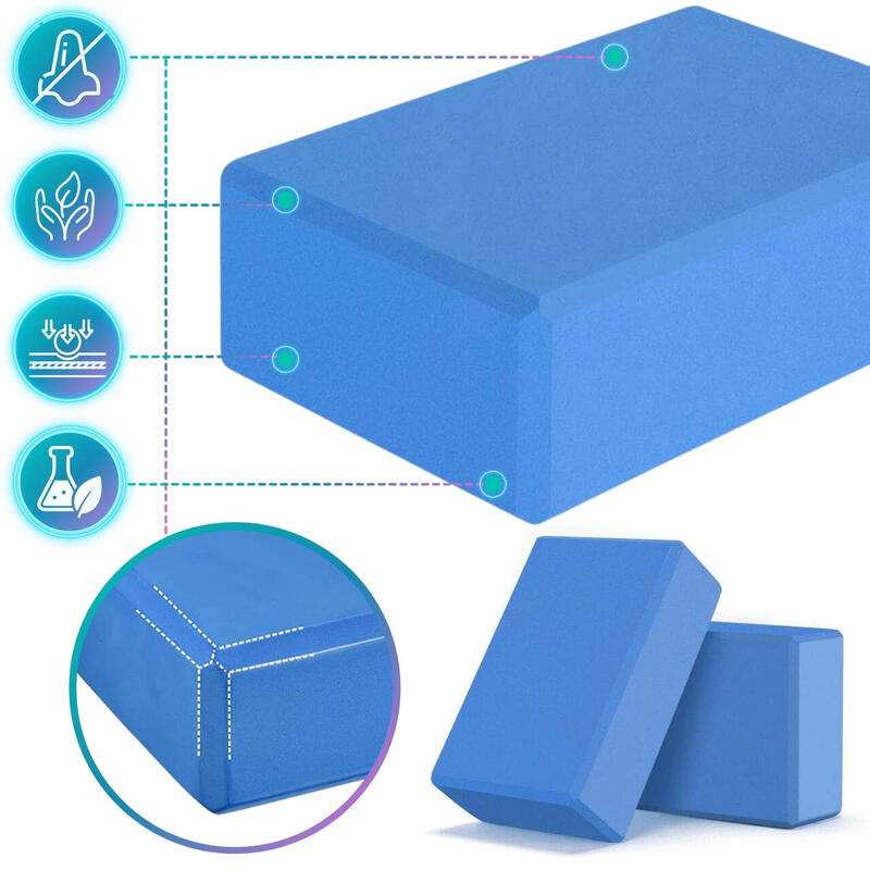 Cărămidă yoga din spumă EVA 23 x 15 x 7,5 cm, albastru, Set 2, Revity