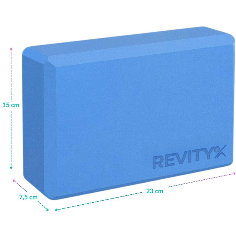 Cărămidă yoga din spumă EVA 23 x 15 x 7,5 cm, albastru, Set 2, Revity