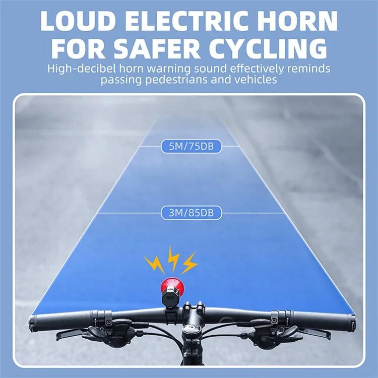 Sonnette de vélo à son d'avertissement 90 dB rechargeable par USB 4/7